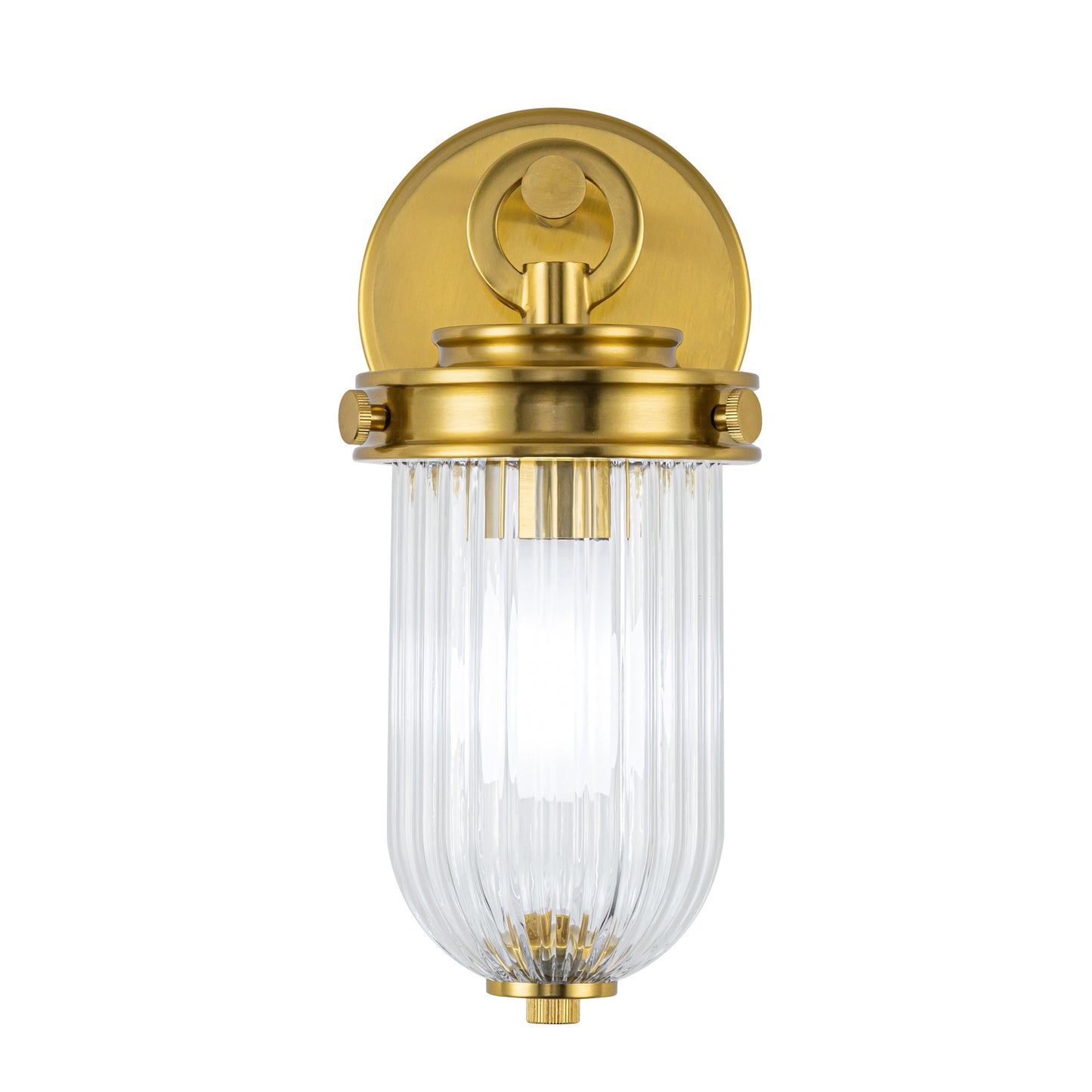 Myla 1 Light Wall Sconce with Ribbed Glass Glassware