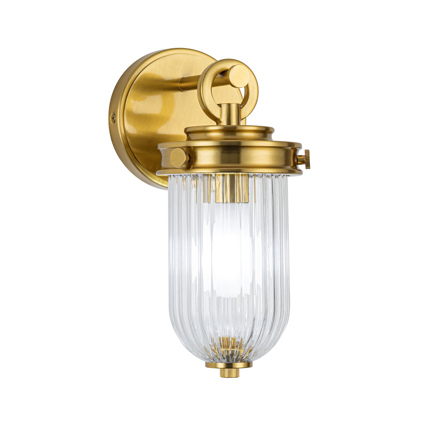 Myla 1 Light Wall Sconce with Ribbed Glass Glassware