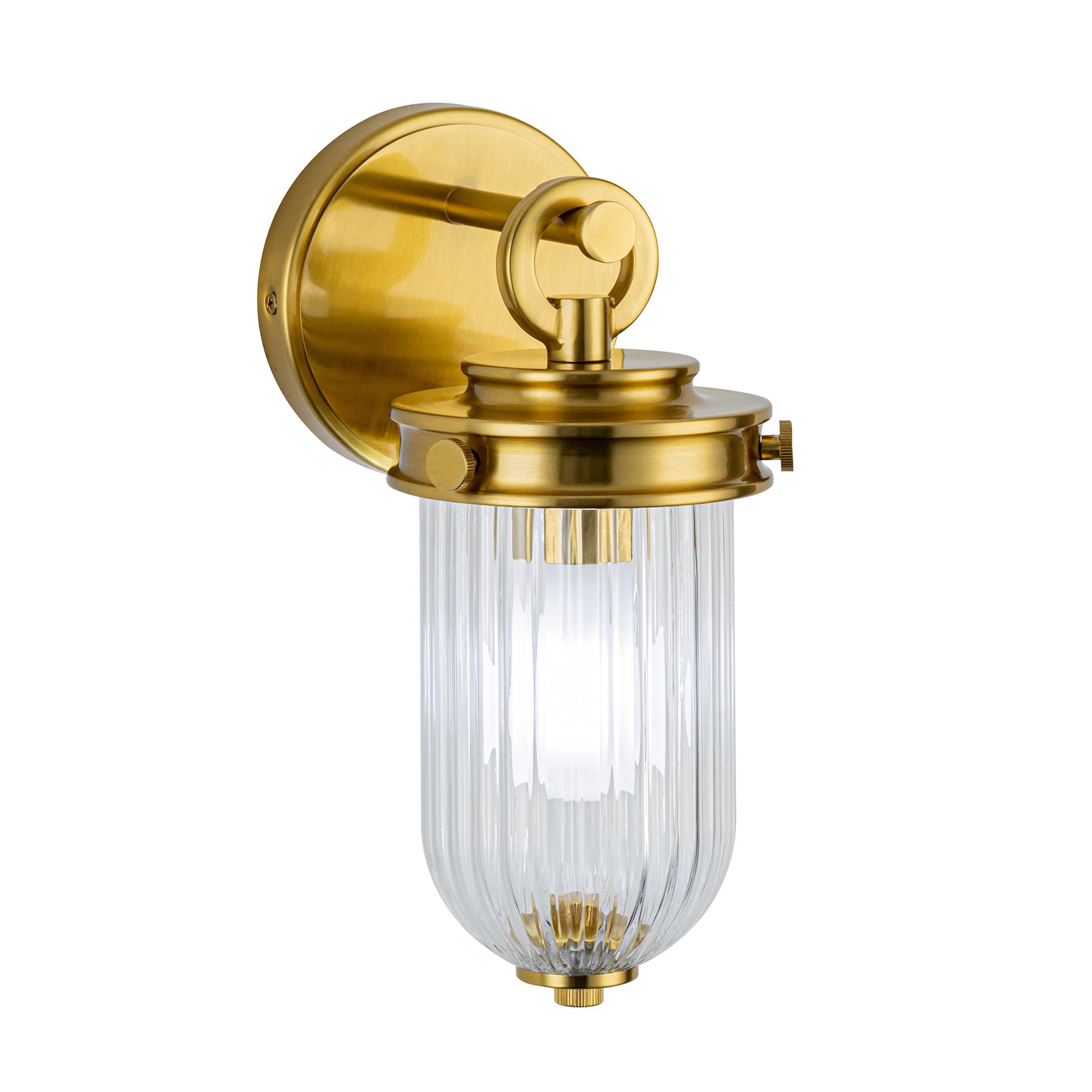 Myla 1 Light Wall Sconce with Ribbed Glass Glassware