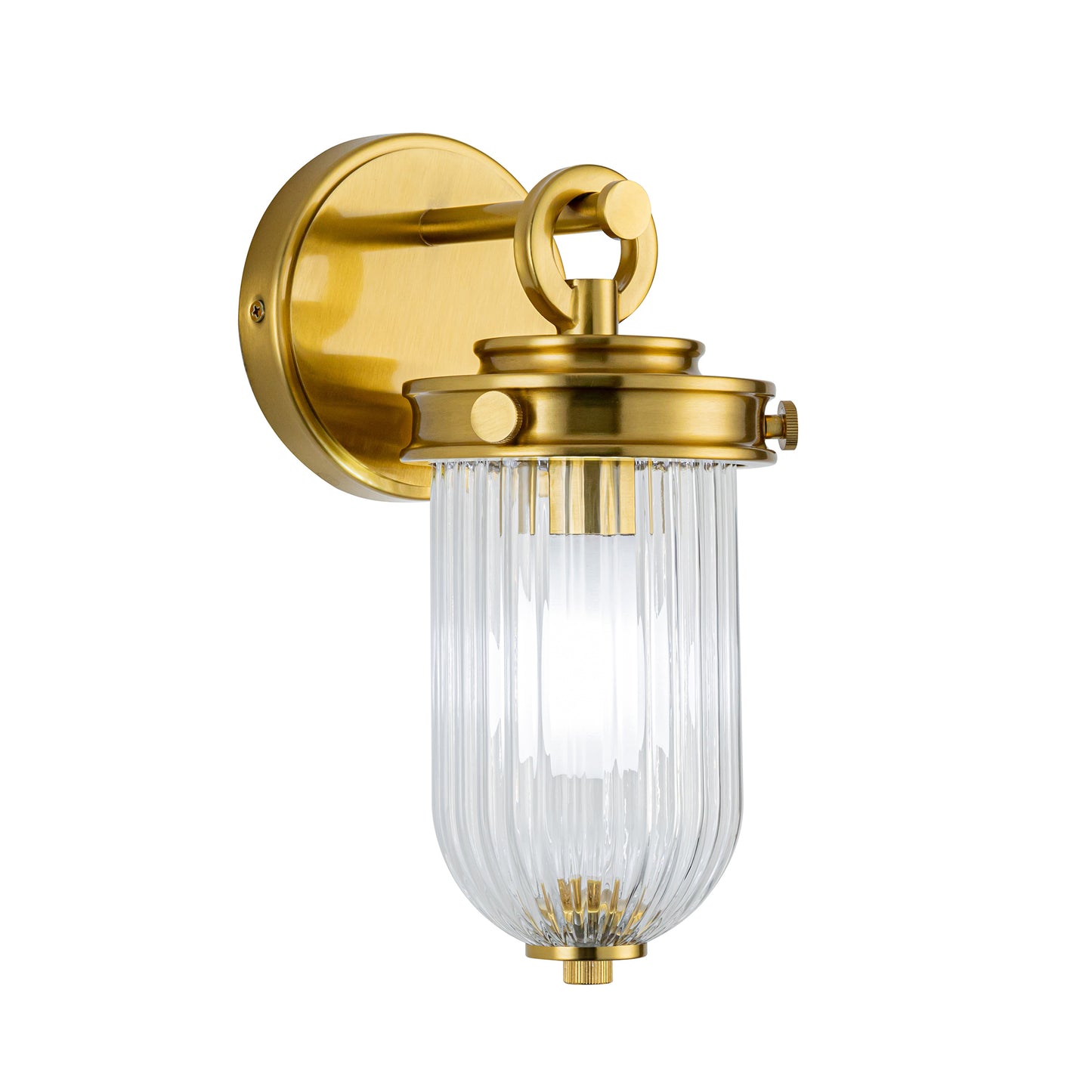 Myla 1 Light Wall Sconce with Ribbed Glass Glassware