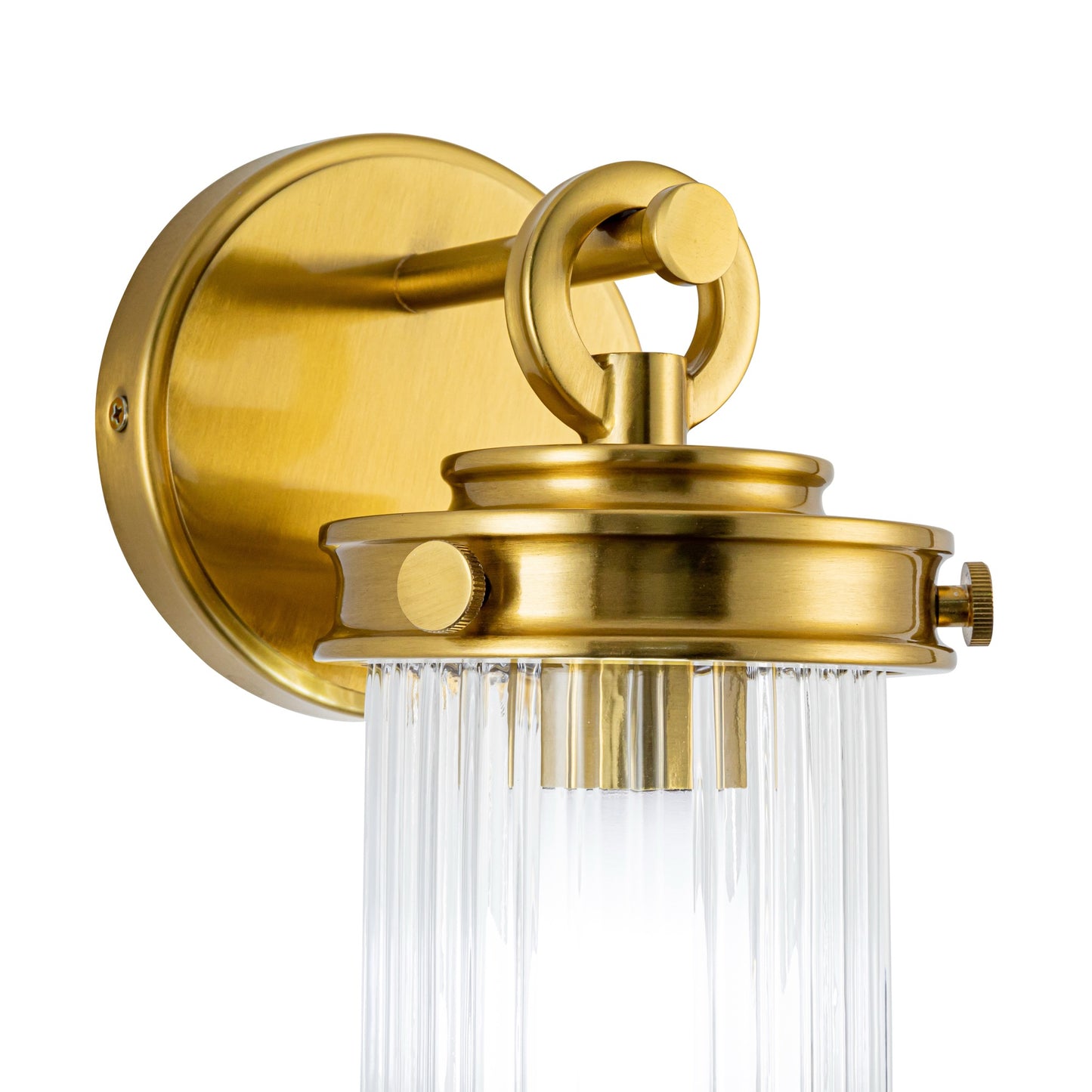 Myla 1 Light Wall Sconce with Ribbed Glass Glassware