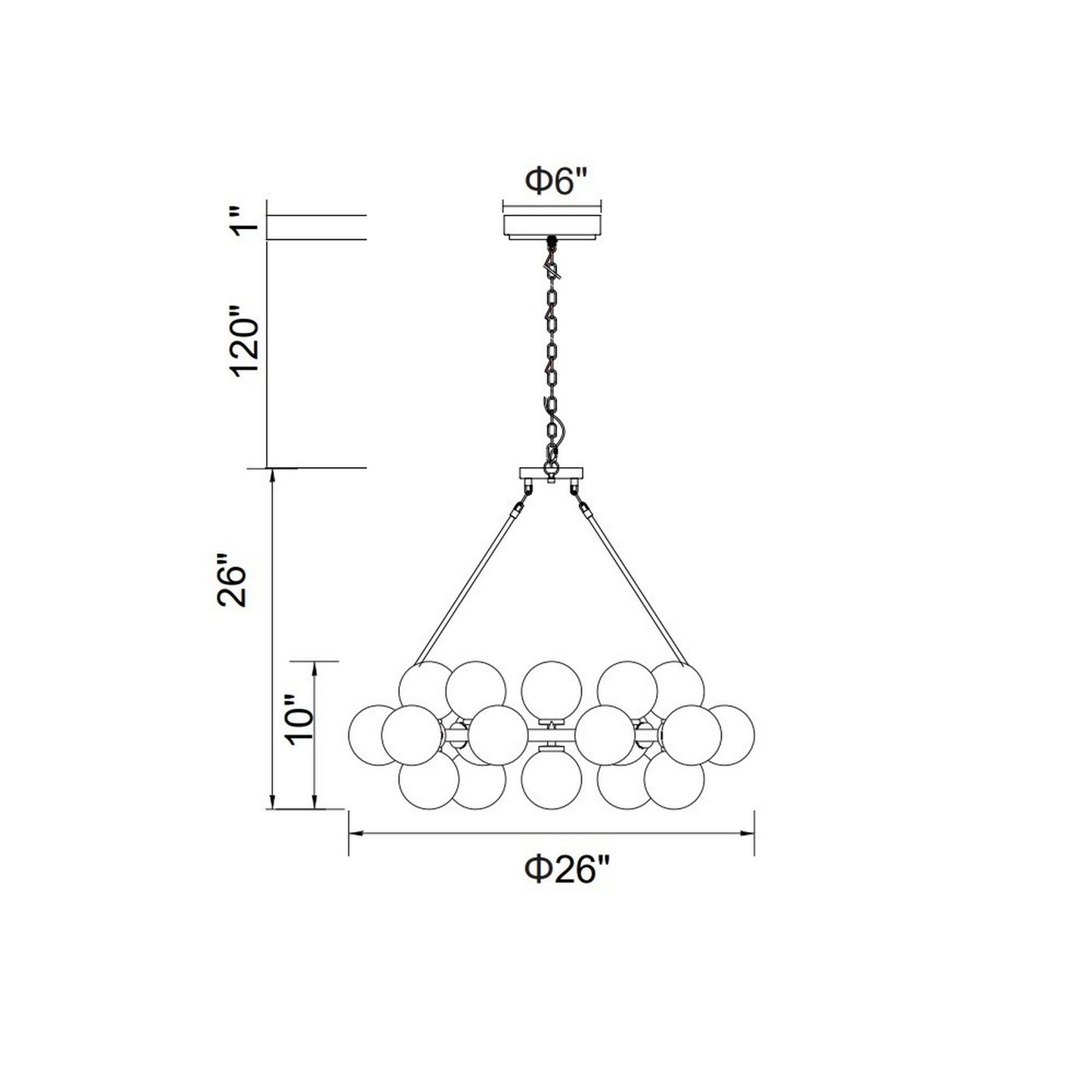 Lustre Arya à 25 lumières
