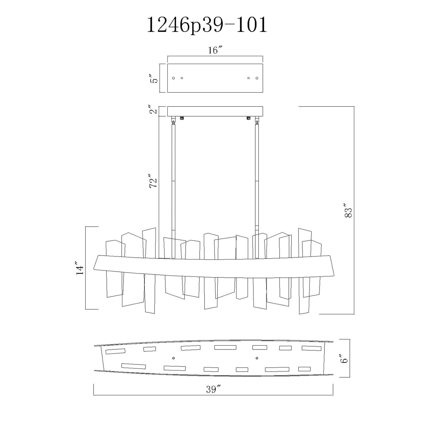 Guadiana 39 in LED Chandelier
