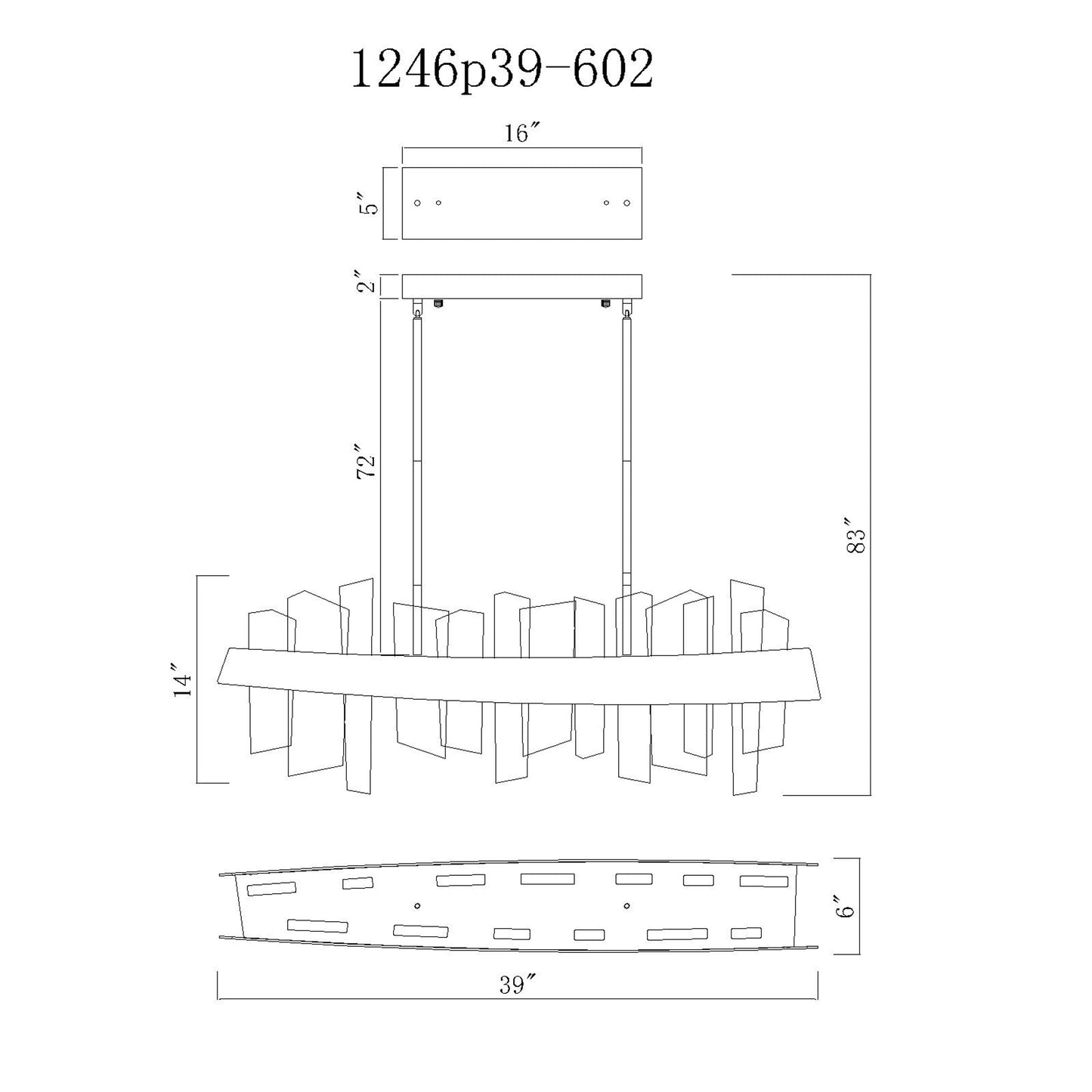 Guadiana 39 in LED Chandelier