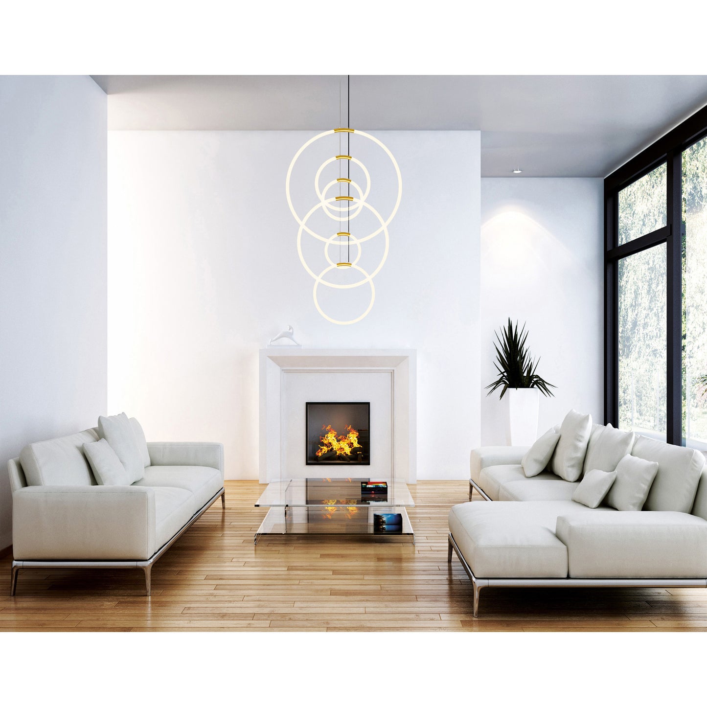 Hoops 6 Light LED Chandelier