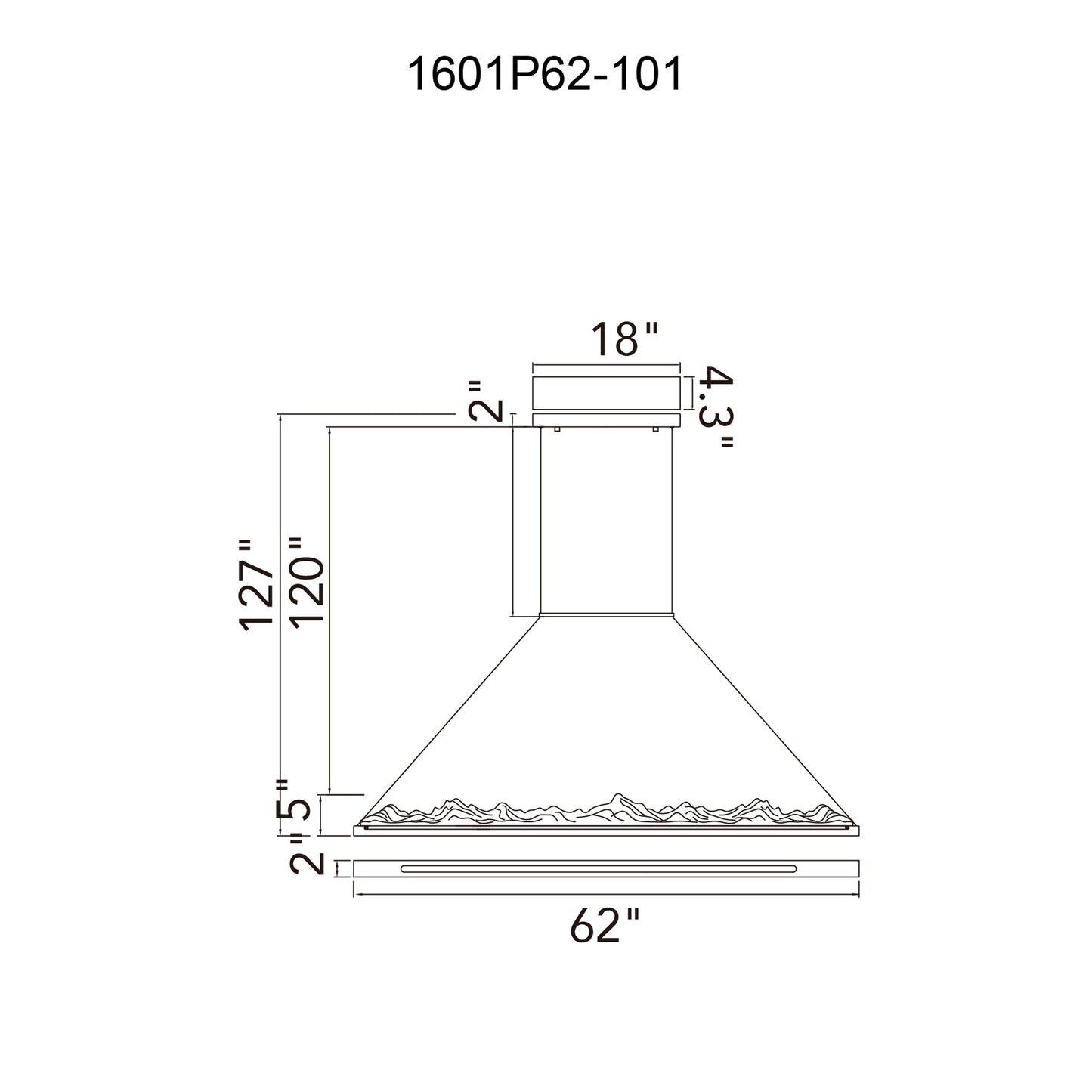 Himalayas Integrated LED Island/Pool Table Light