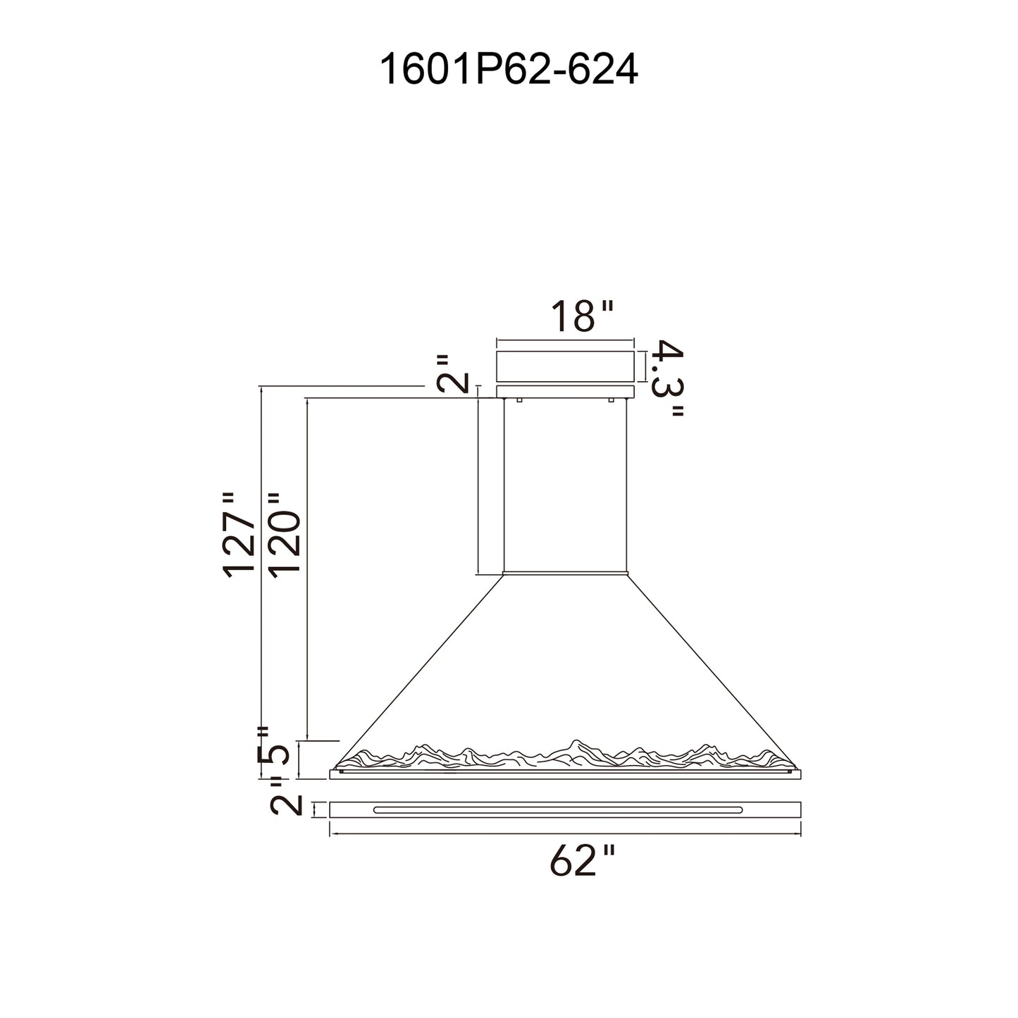 Himalayas Integrated LED Island/Pool Table Light