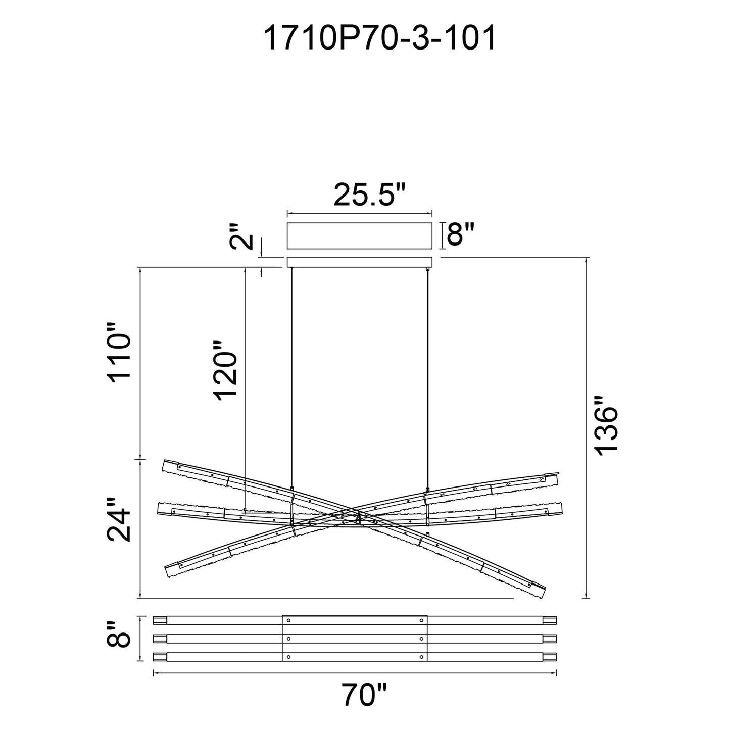 Saber Integrated LED Chandelier