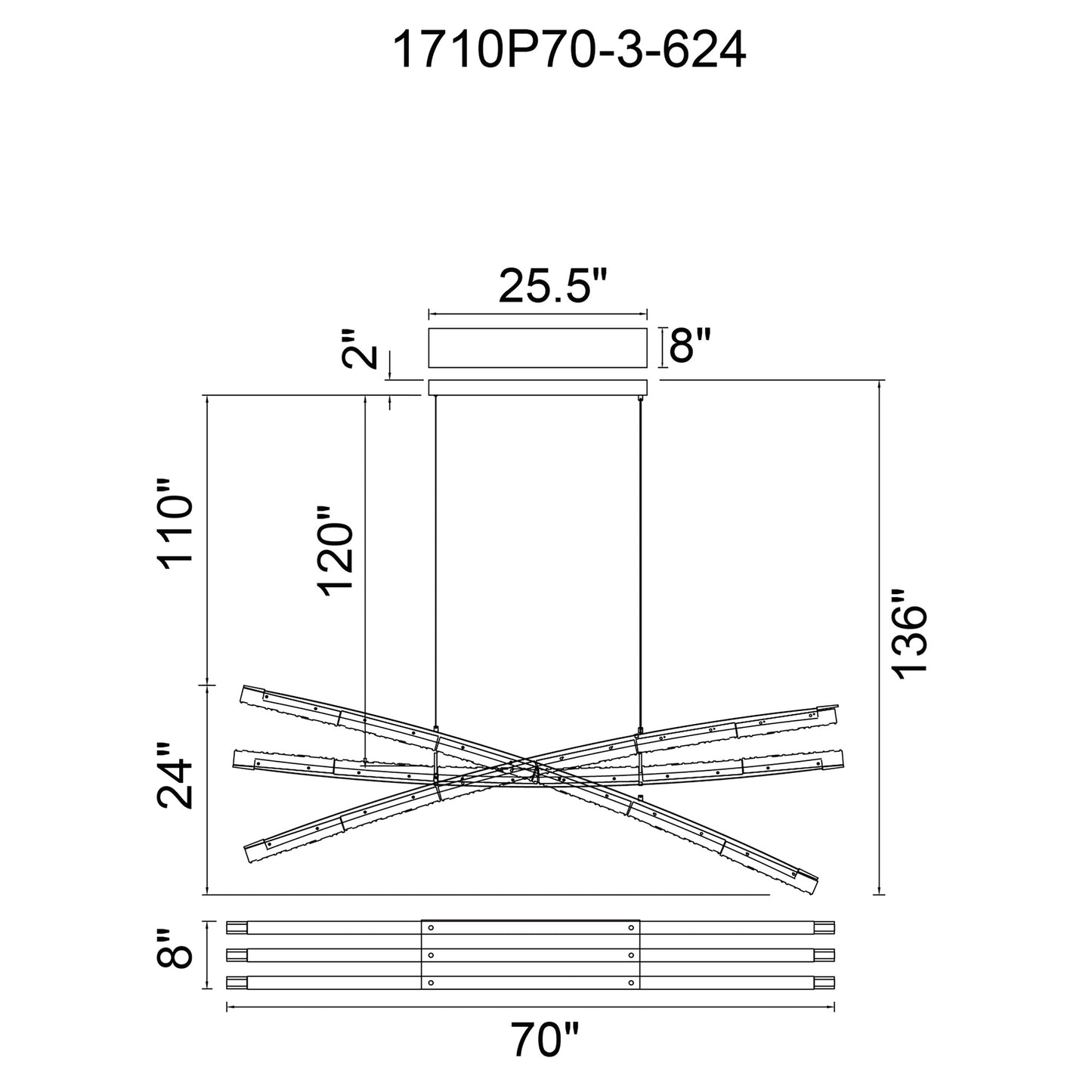 Saber Integrated LED Chandelier