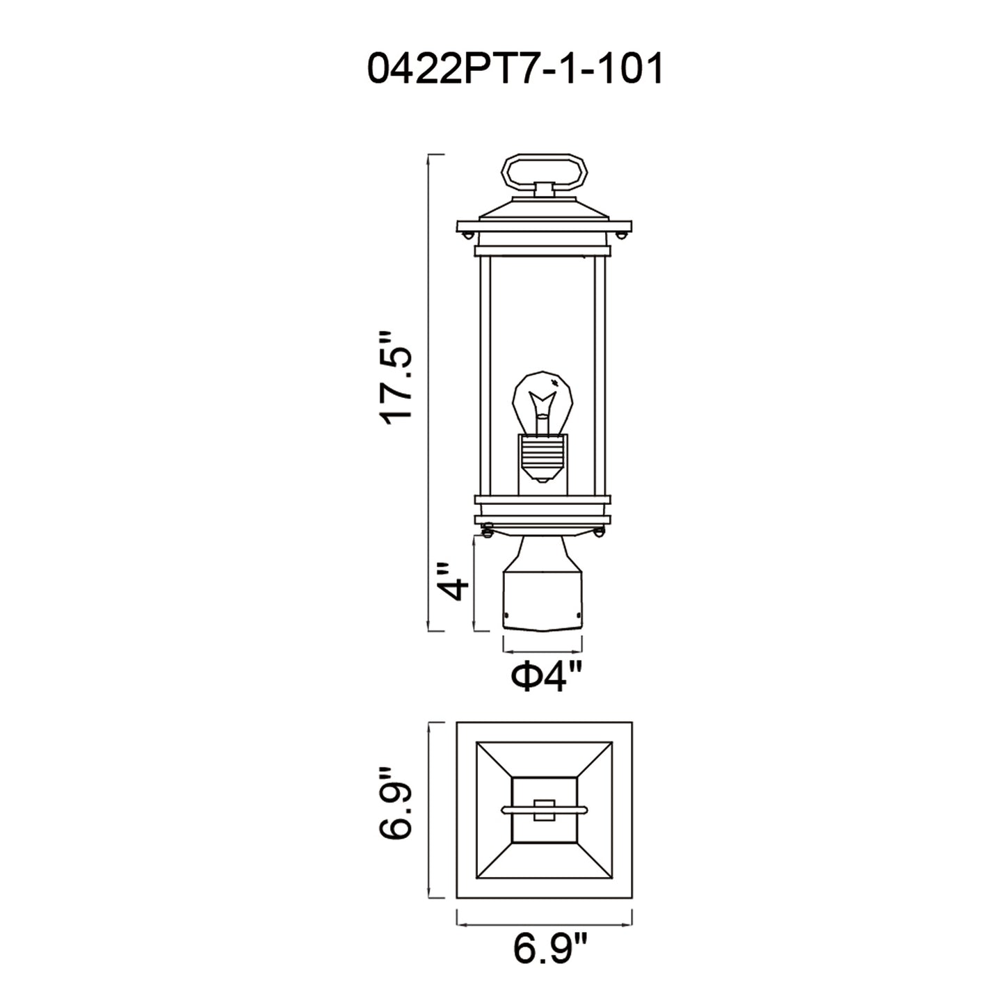 Oakwood 1 Light Outdoor Lantern Head