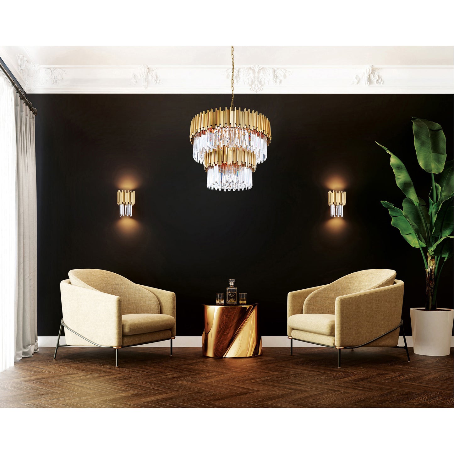 Deco 12 Light Down Chandelier