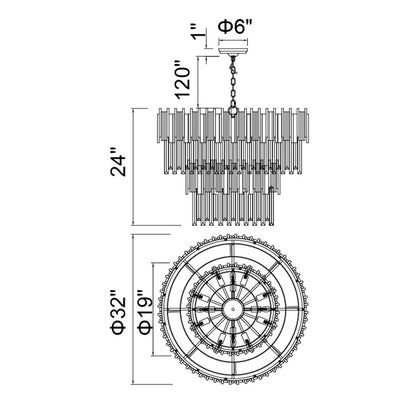 Deco 12 Light Down Chandelier