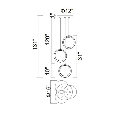 Da Vinci 3 Light Multi Light Pendant