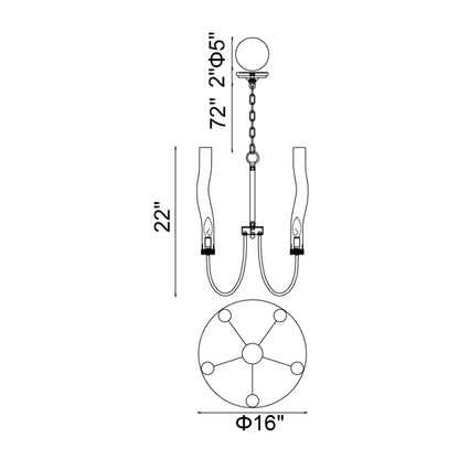 Meduse 5 Light Chandelier