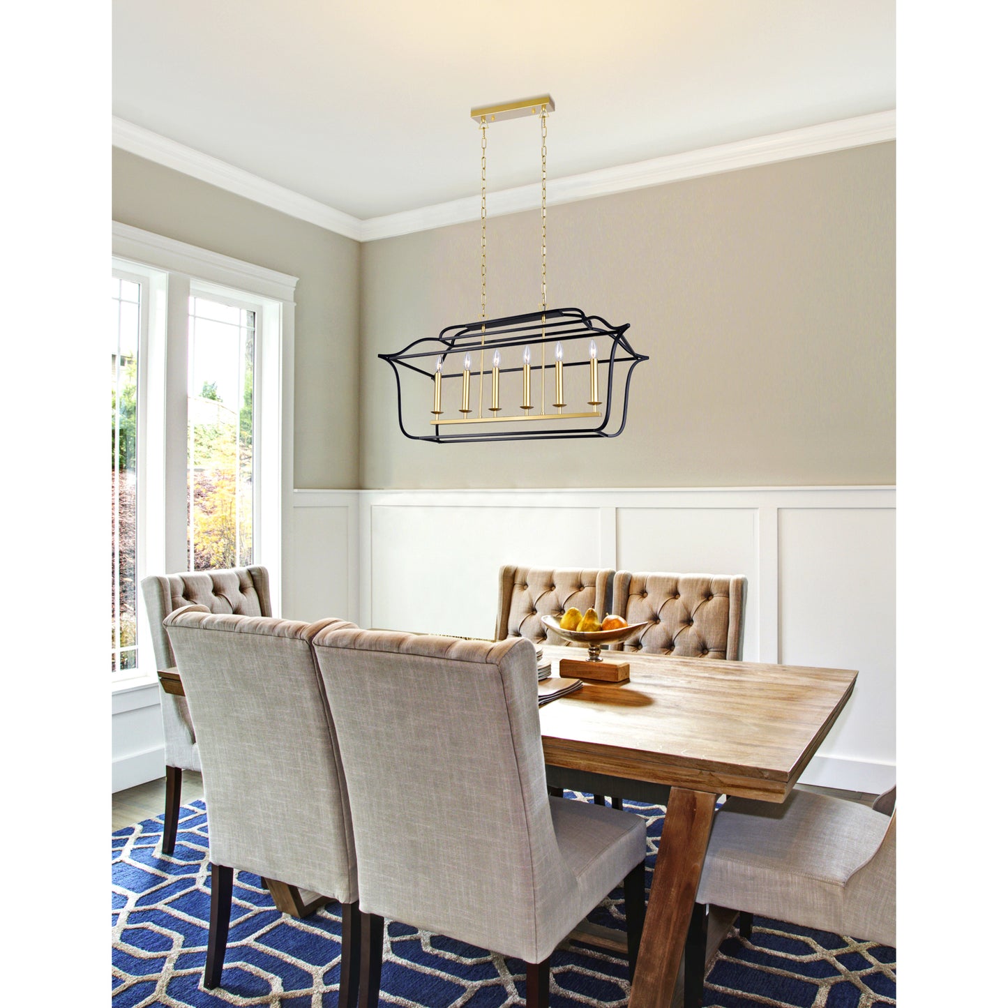 Tudor 6 Light Island/Pool Table Chandelier