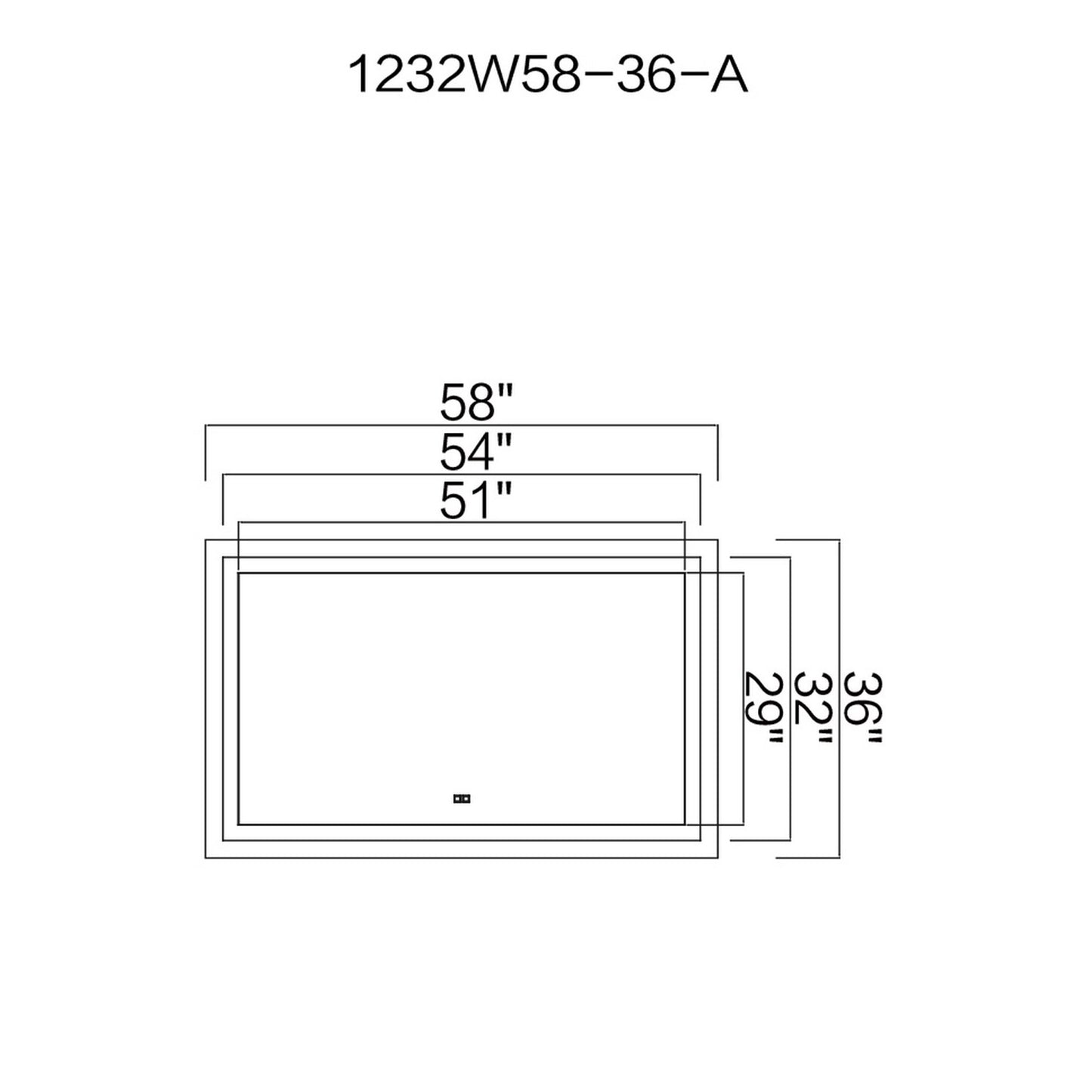 Abril Rectangle LED 58 in. Mirror