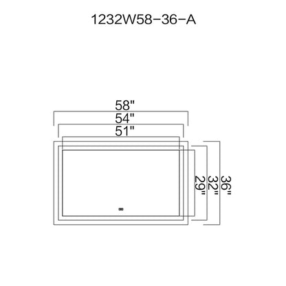 Abril Rectangle LED 58 in. Mirror