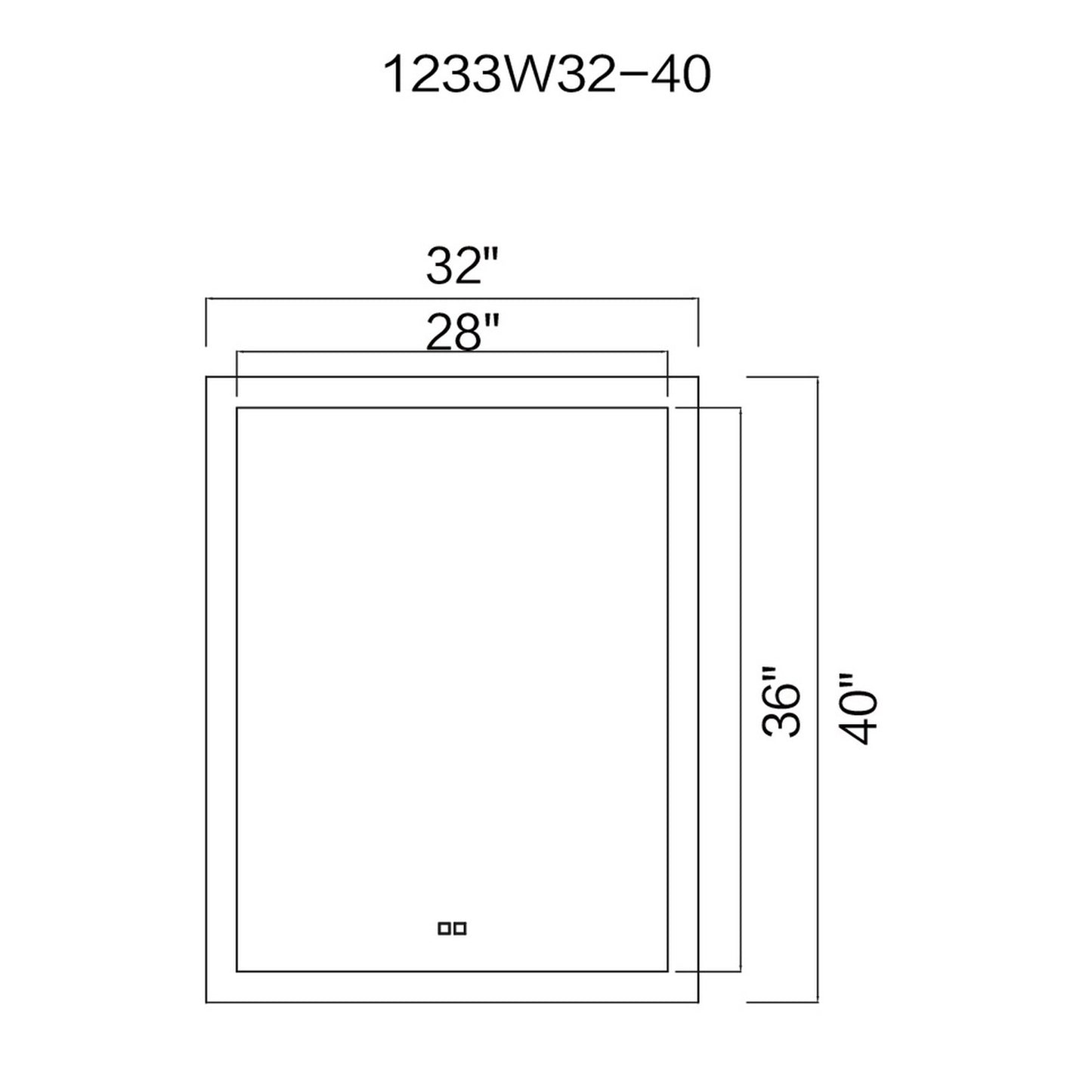 Abigail Rectangle LED 32 in. Mirror