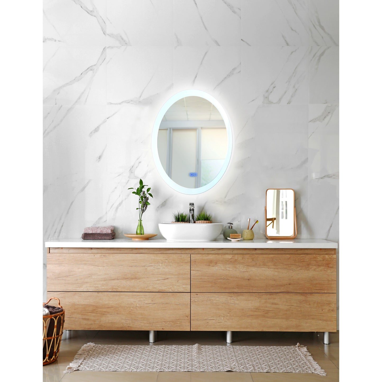 Agostino Oval LED 22 in. Mirror