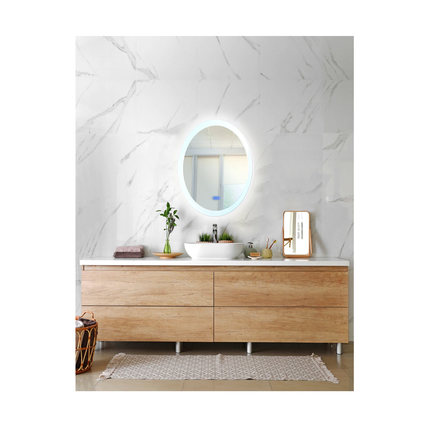 Agostino Oval LED 22 in. Mirror