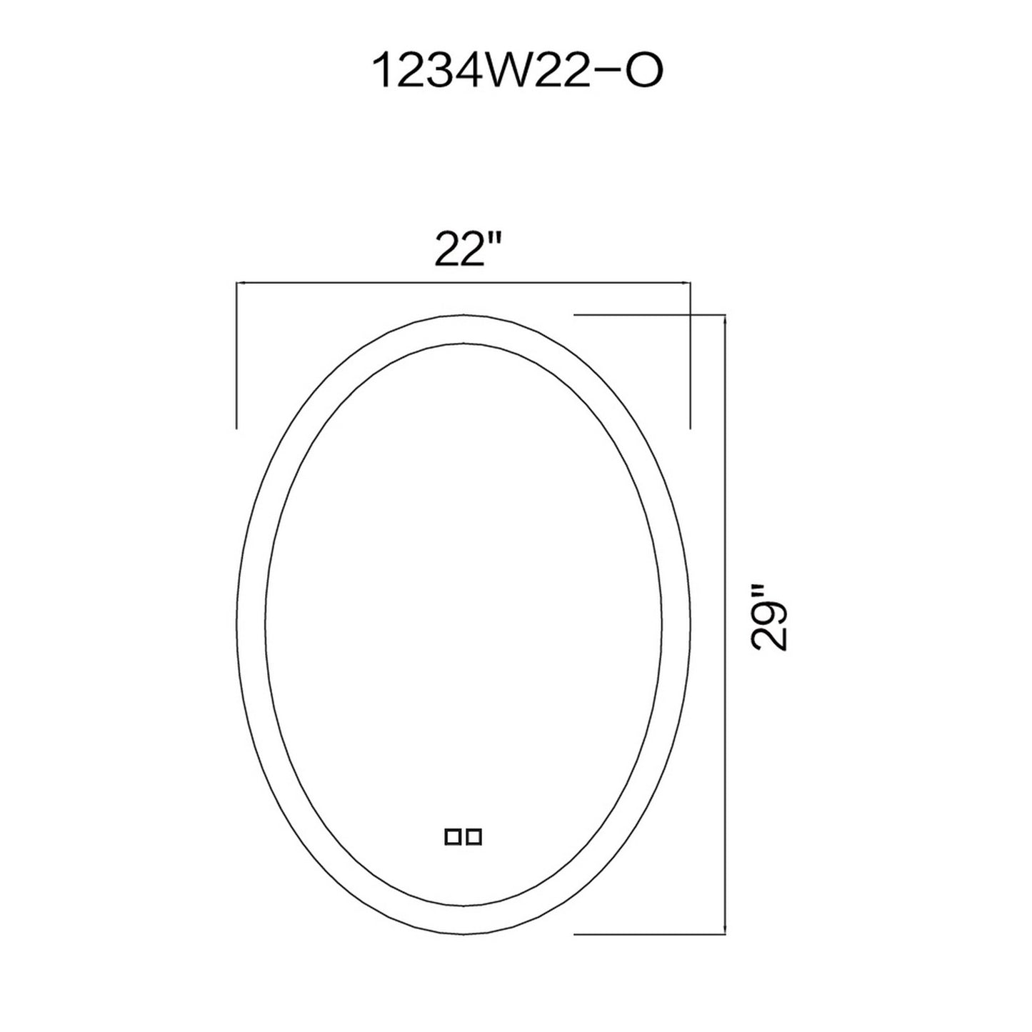 Agostino Oval LED 22 in. Mirror