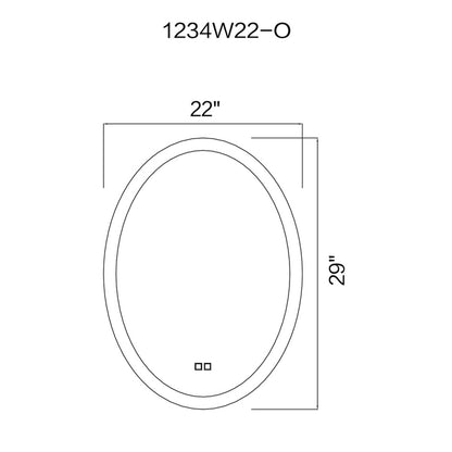 Agostino Oval LED 22 in. Mirror