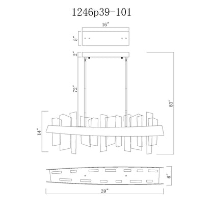 Guadiana 39 in LED Chandelier