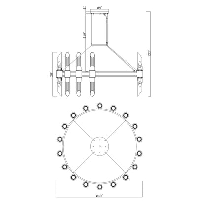 Croissant 36 Light Chandelier
