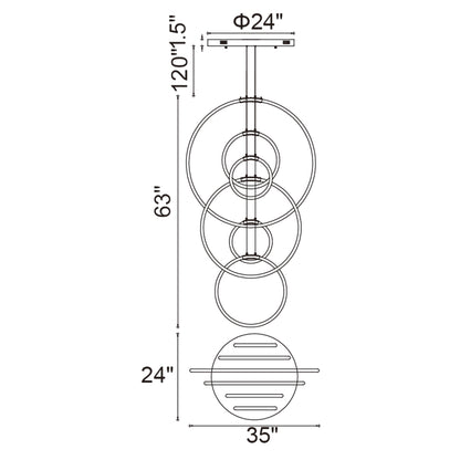 Hoops 6 Light LED Chandelier