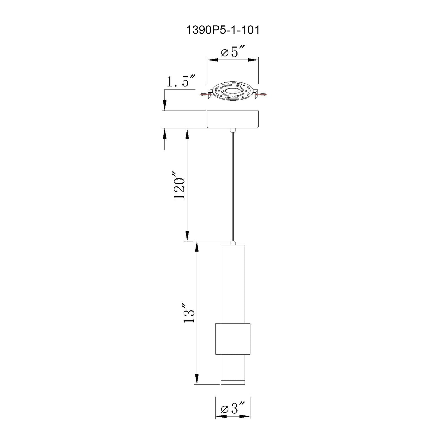 Mini suspension LED intégrée Lena
