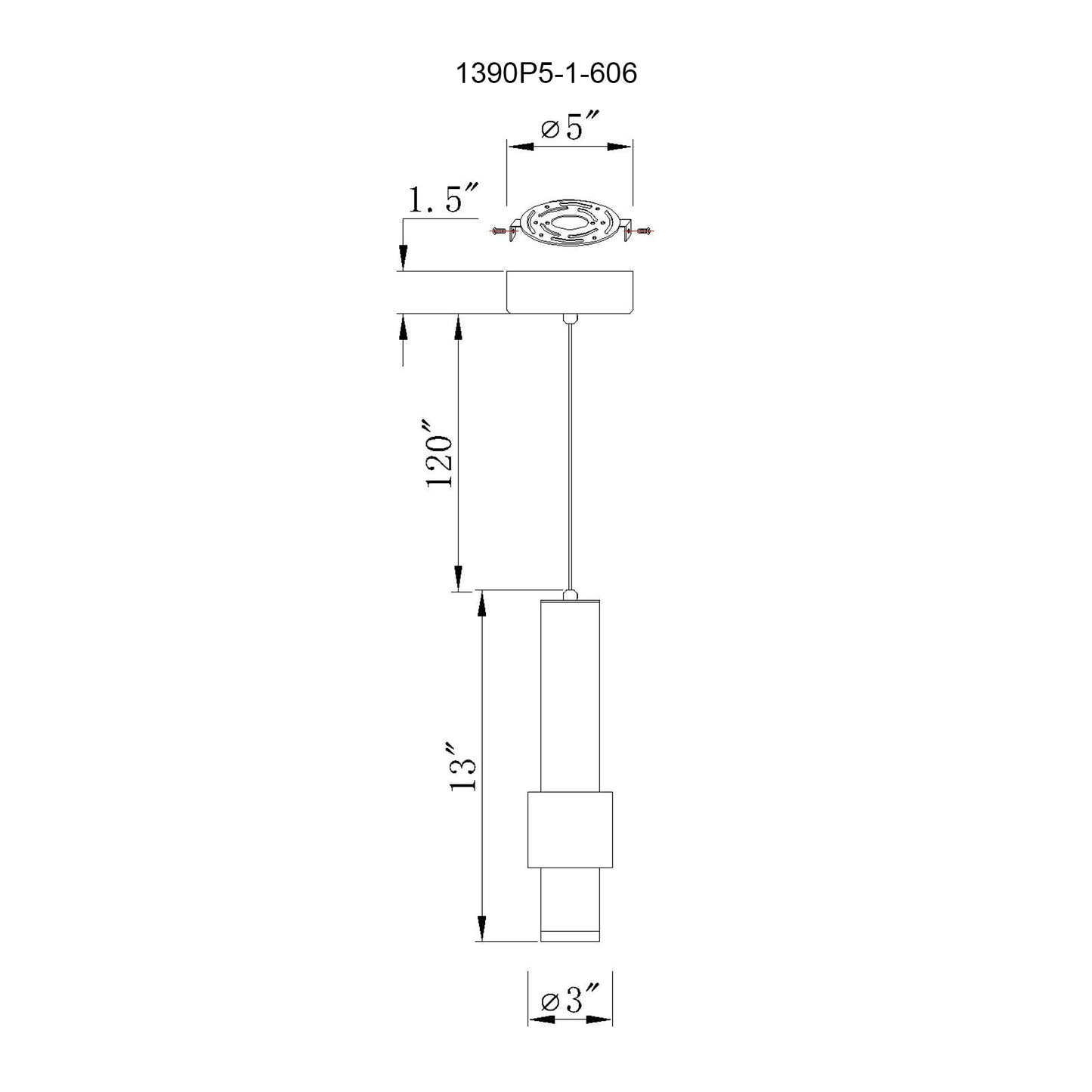 Mini suspension LED intégrée Lena