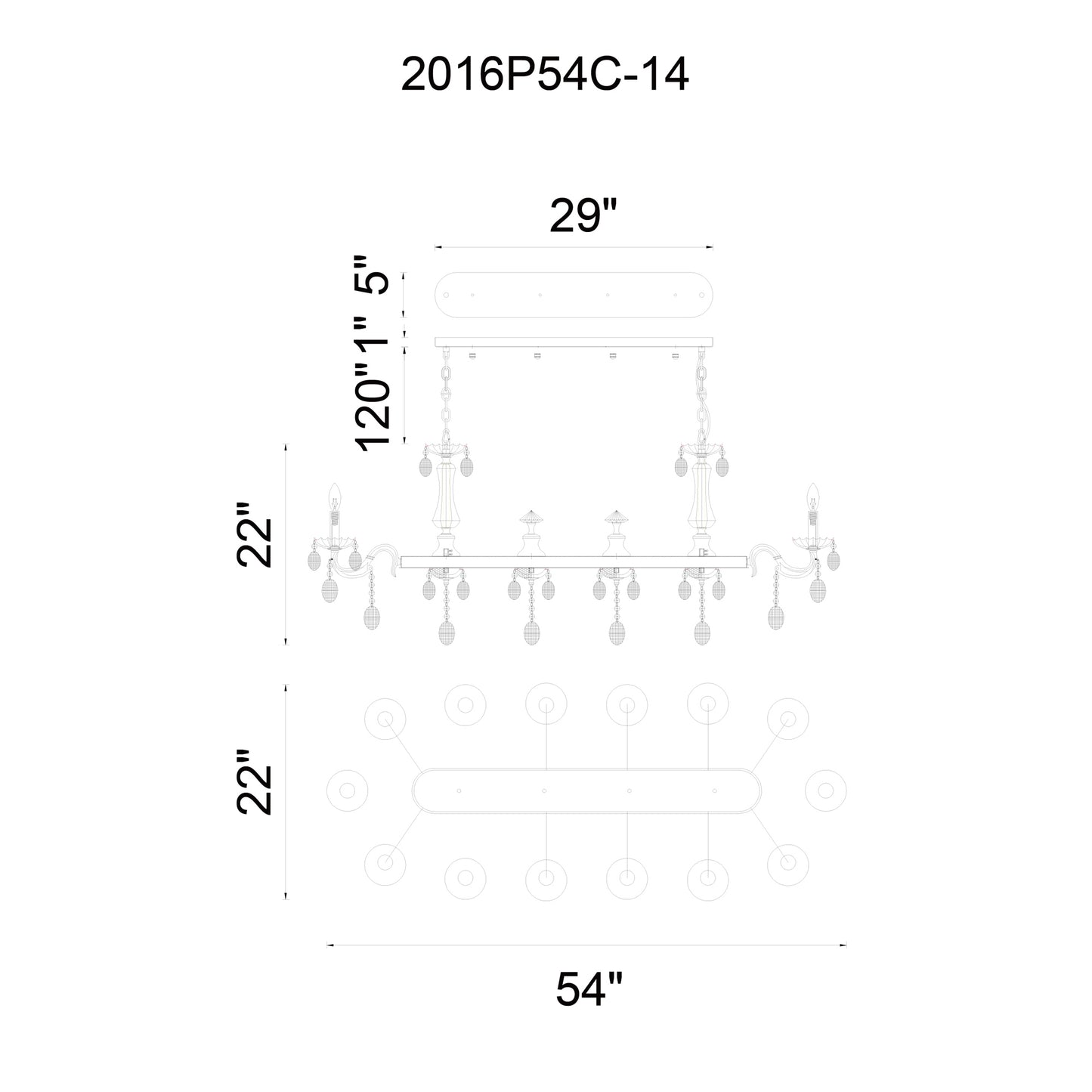Flawless 14 Light Up Chandelier