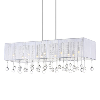 Water Drop 14 Light Drum Shade Chandelier