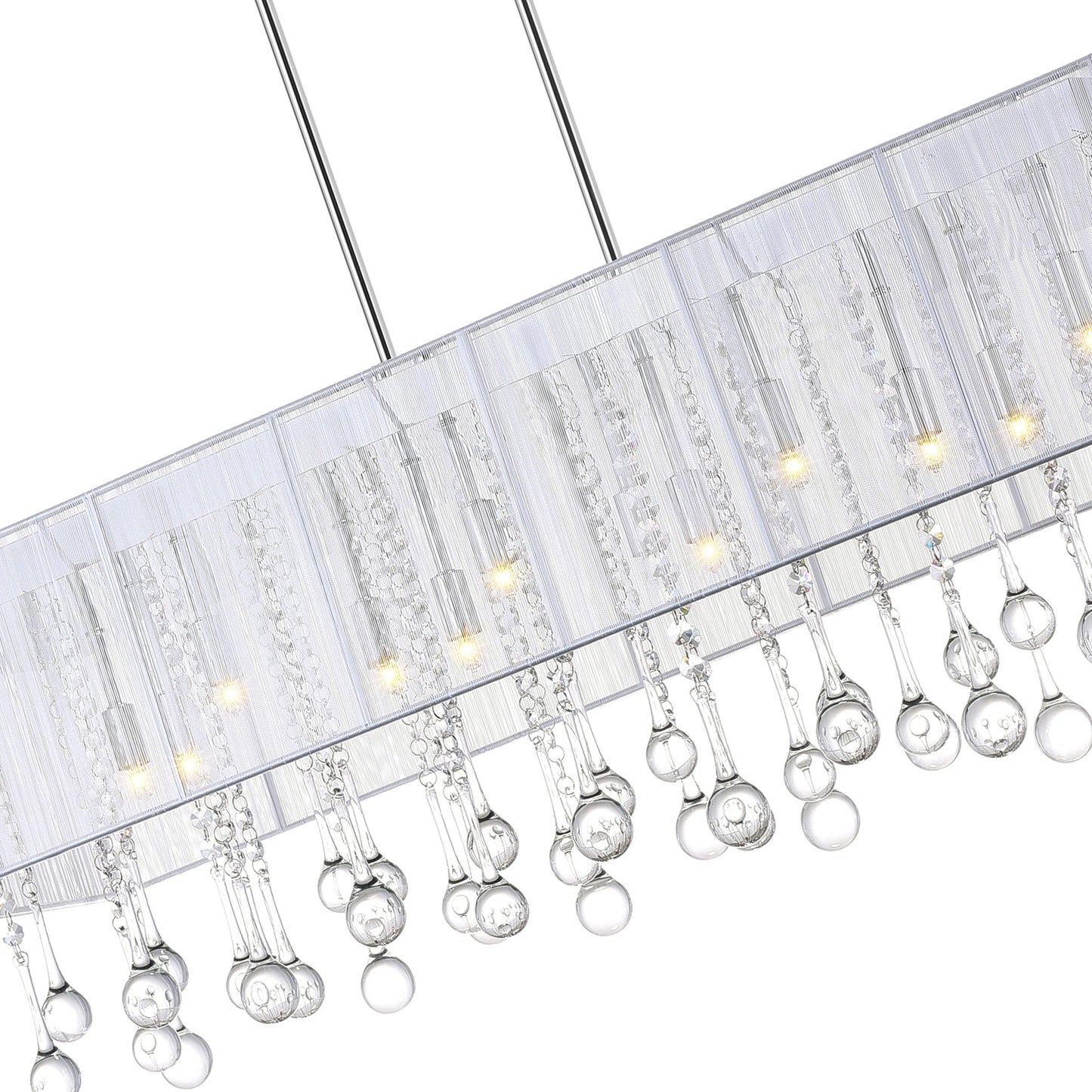 Water Drop 14 Light Drum Shade Chandelier