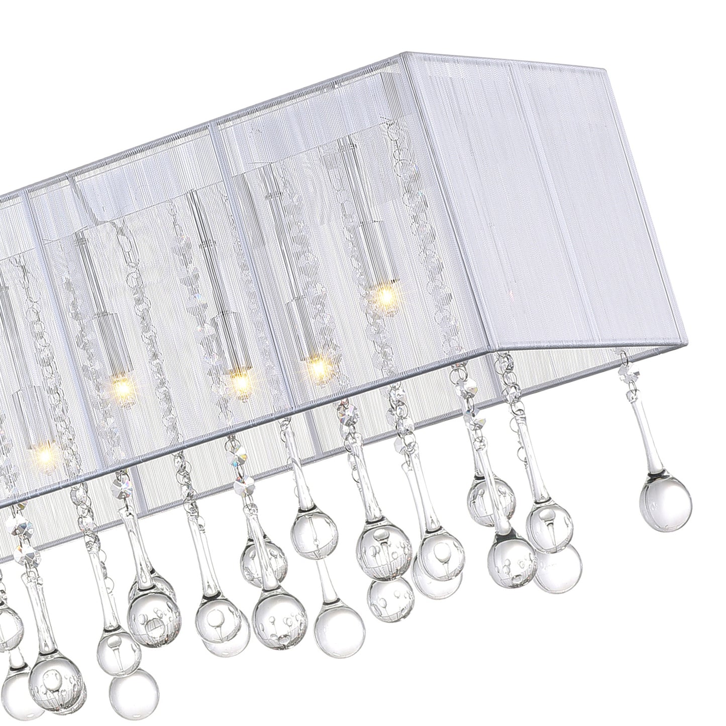Water Drop 14 Light Drum Shade Chandelier