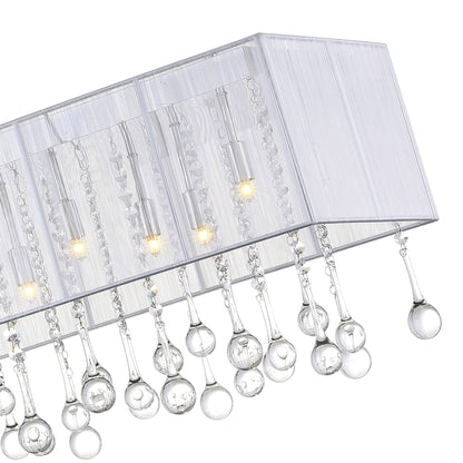 Water Drop 14 Light Drum Shade Chandelier