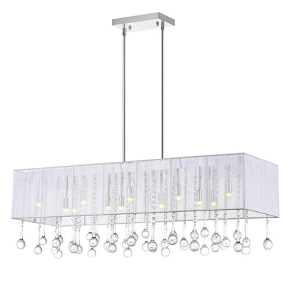 Water Drop 14 Light Drum Shade Chandelier