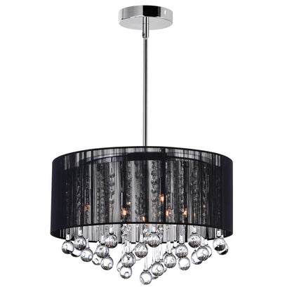 Water Drop 6 Light Drum Shade Chandelier