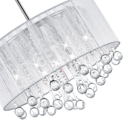 Water Drop 6 Light Drum Shade Chandelier