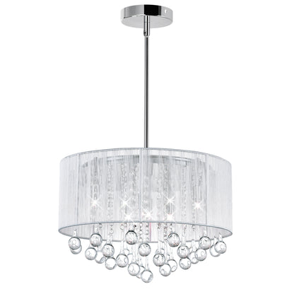 Water Drop 6 Light Drum Shade Chandelier