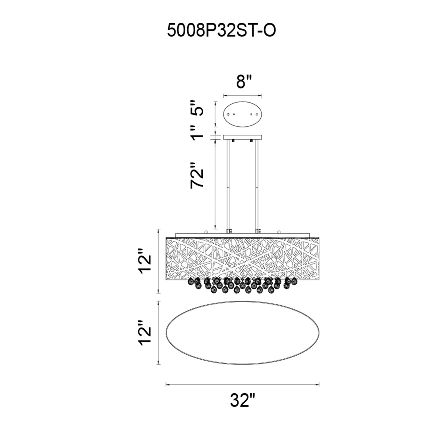 Eternity 8 Light Drum Shade Chandelier