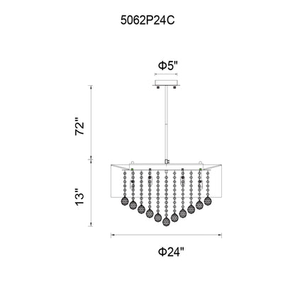 Radiant 12 Light Drum Shade Chandelier