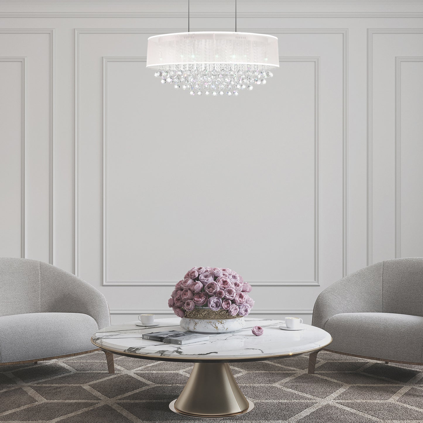 Radiant 6 Light Drum Shade Chandelier