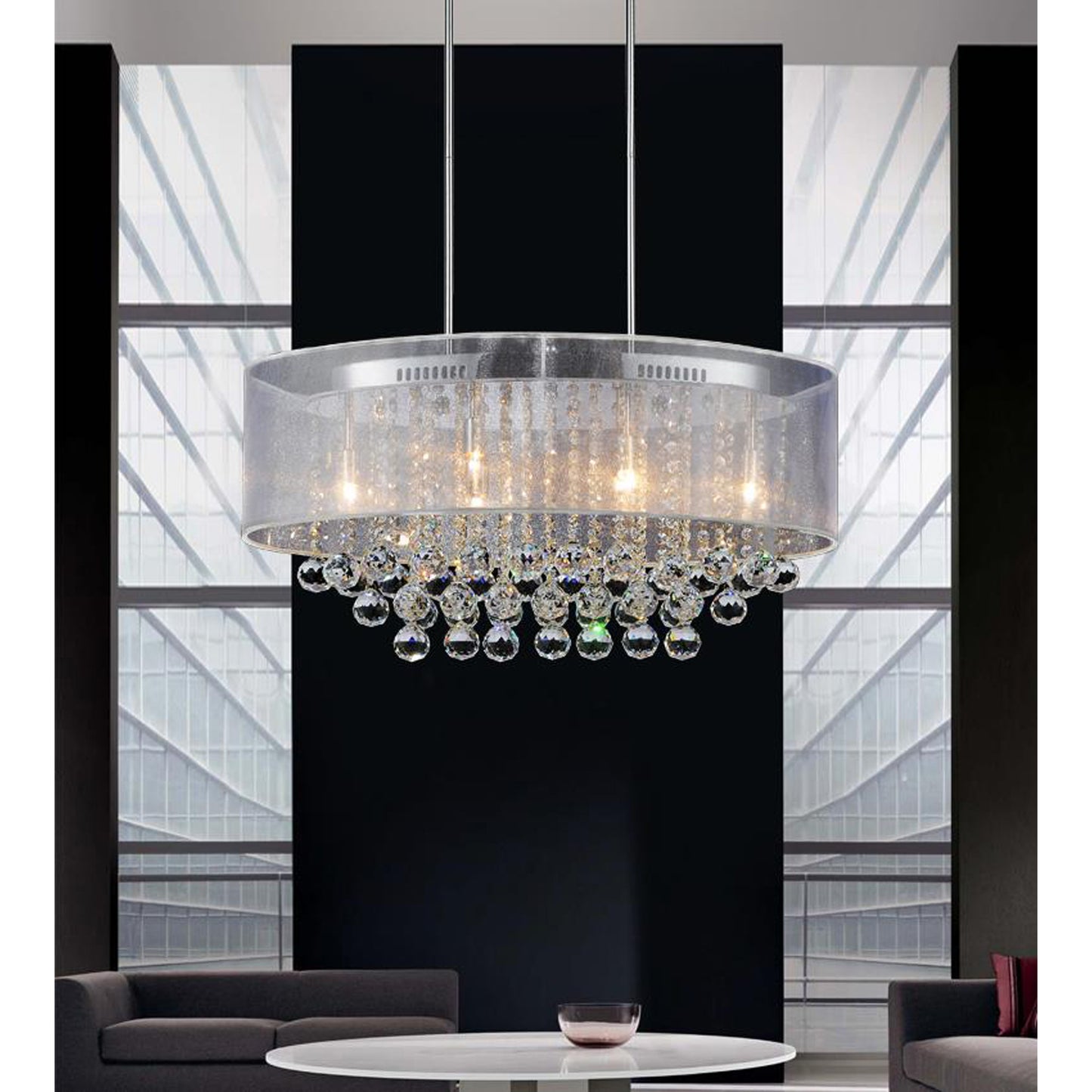 Radiant 6 Light Drum Shade Chandelier