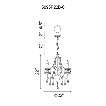 Keen 6 Light Up Chandelier