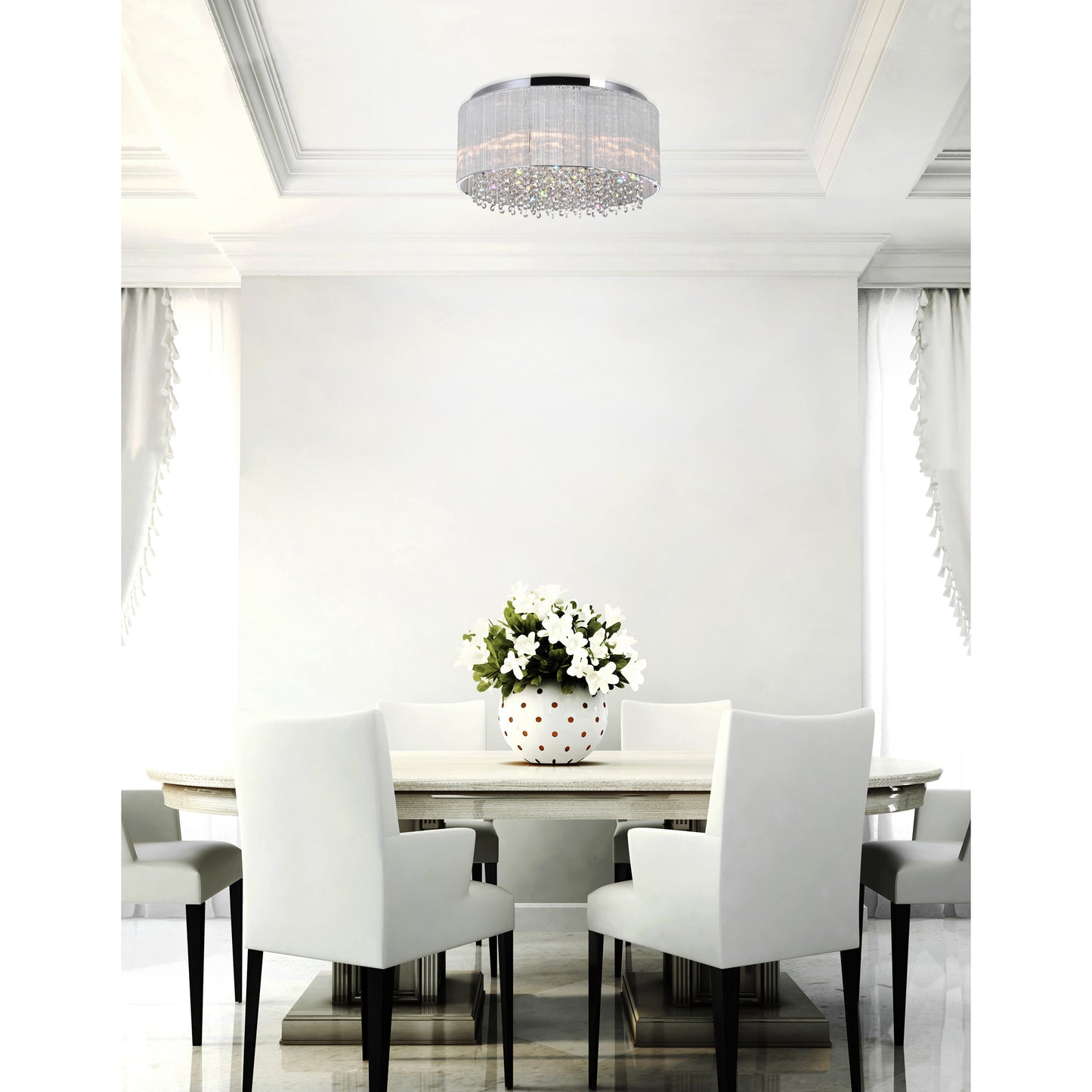 Spring Morning 6 Light Drum Shade Flush Mount