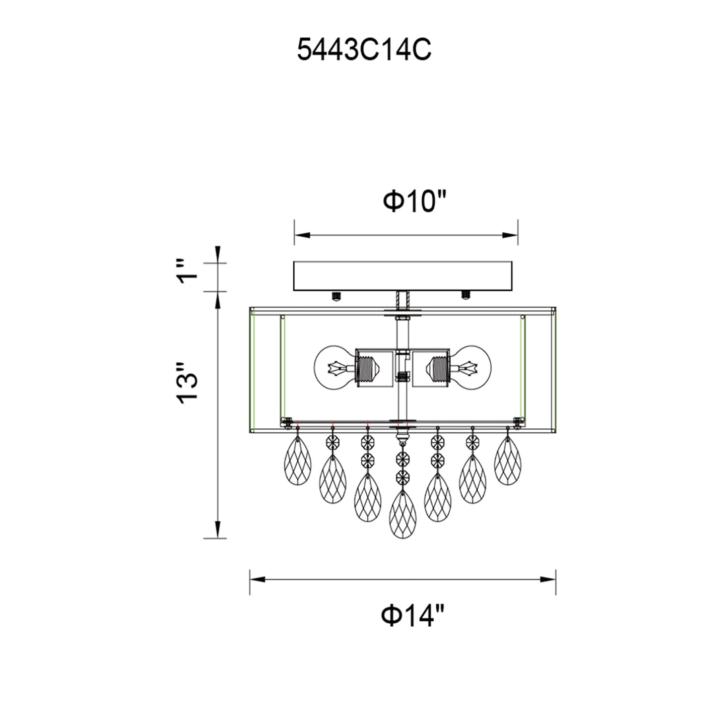 Dash 3 Light Drum Shade Flush Mount