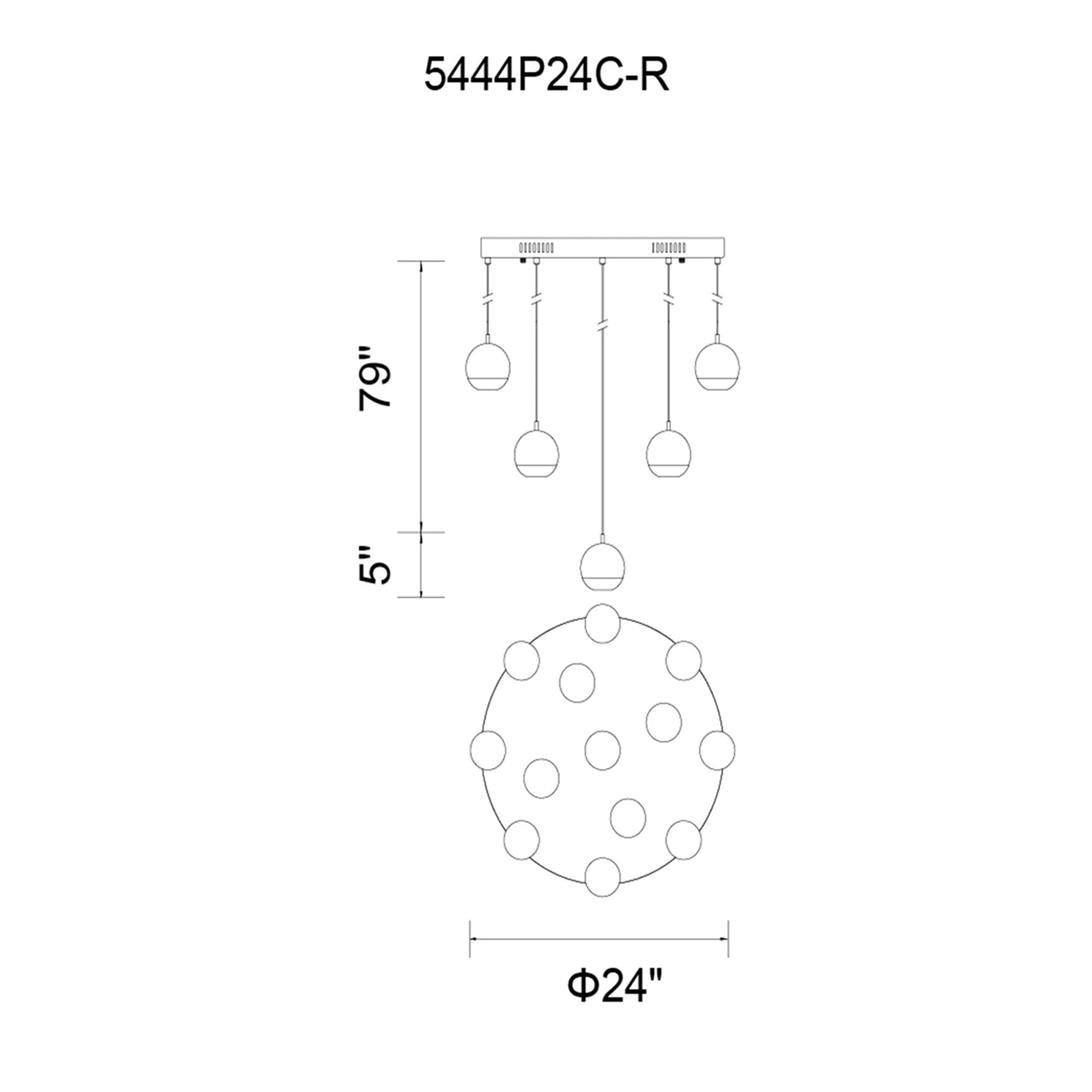 Pendants-CWI Lighting-5444P24C-R