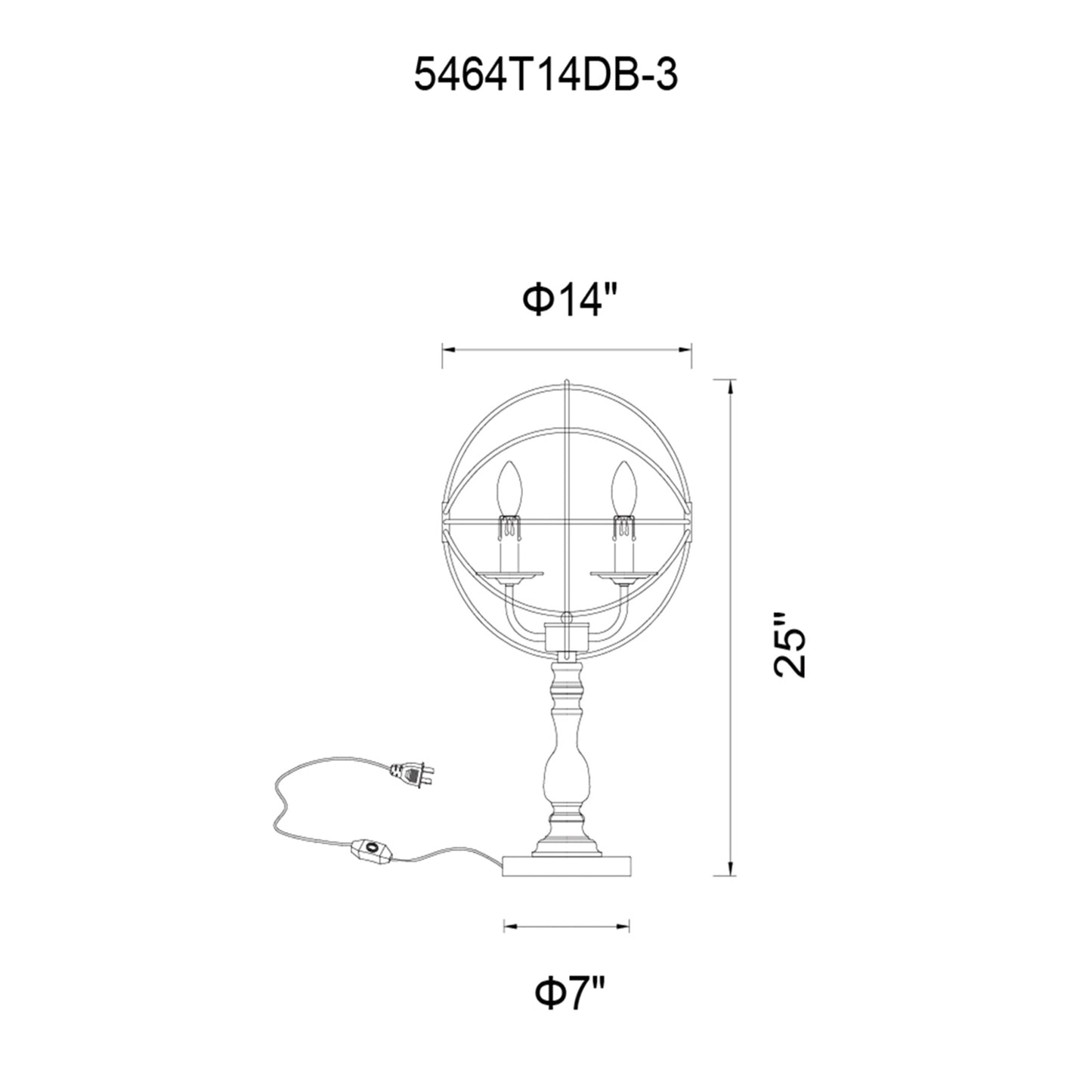 Arza 3 Light Table Lamp