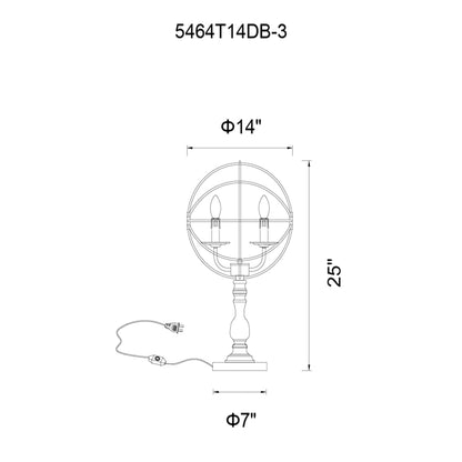 Arza 3 Light Table Lamp